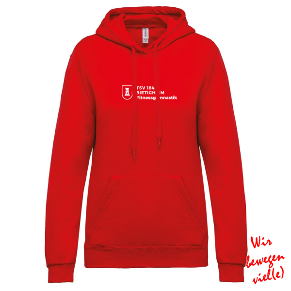 Fitnessgymnastik Damen Hoody / rot mit Rückenlogo