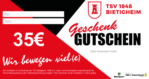 TSV Geschenk Gutschein 35,00€
