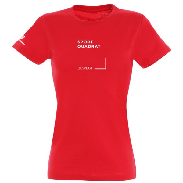 SportQuadrat T-Shirt Damen / rot