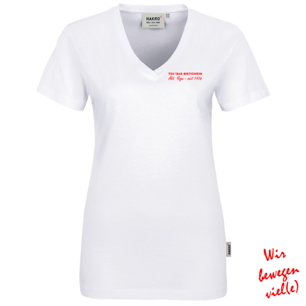 Yoga Damen V-Neck T-Shirt / weiß