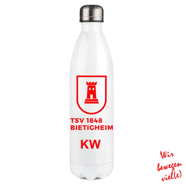 TSV Thermo-Edelstahl Trinkflasche / weiß