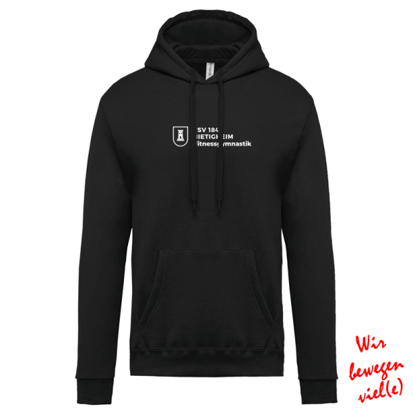 Fitnessgymnastik Herren Hoody / schwarz mit Rückenlogo