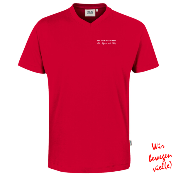 Yoga Herren V-Neck T-Shirt / rot