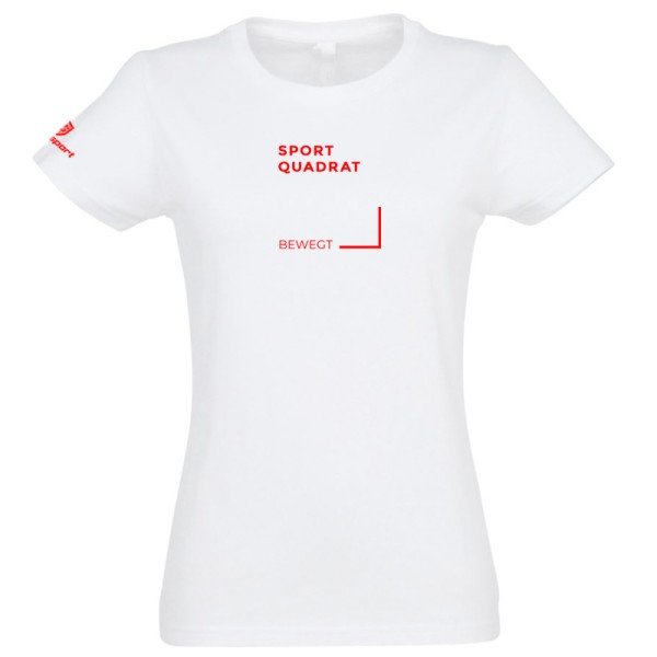 SportQuadrat T-Shirt Damen / weiß