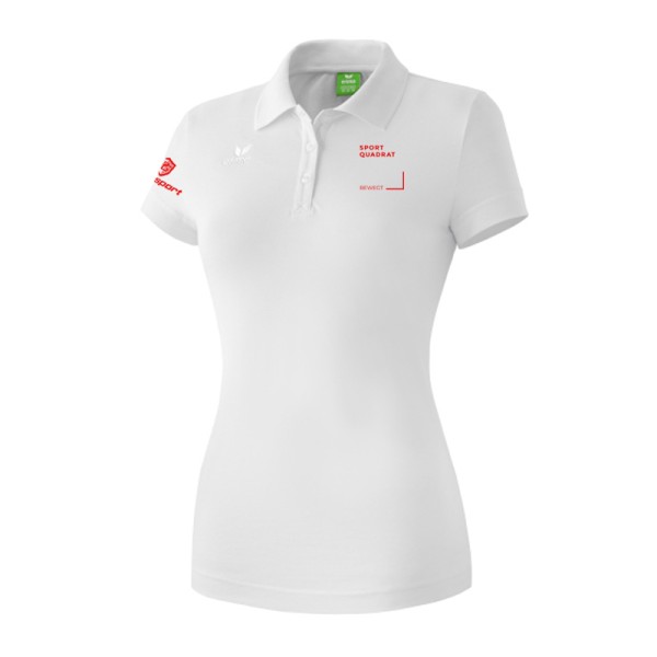 SportQuadrat Polo-Shirt Damen / weiß